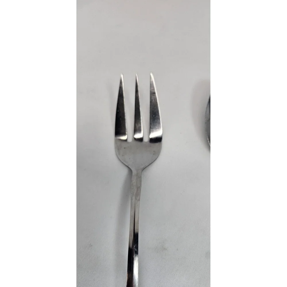 International 1847 Rogers Stainless Steel  CLARIDGE Table Serving Spoon And Fork